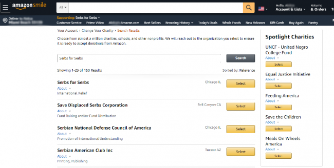 amazon smile donacije chicago glasnik
