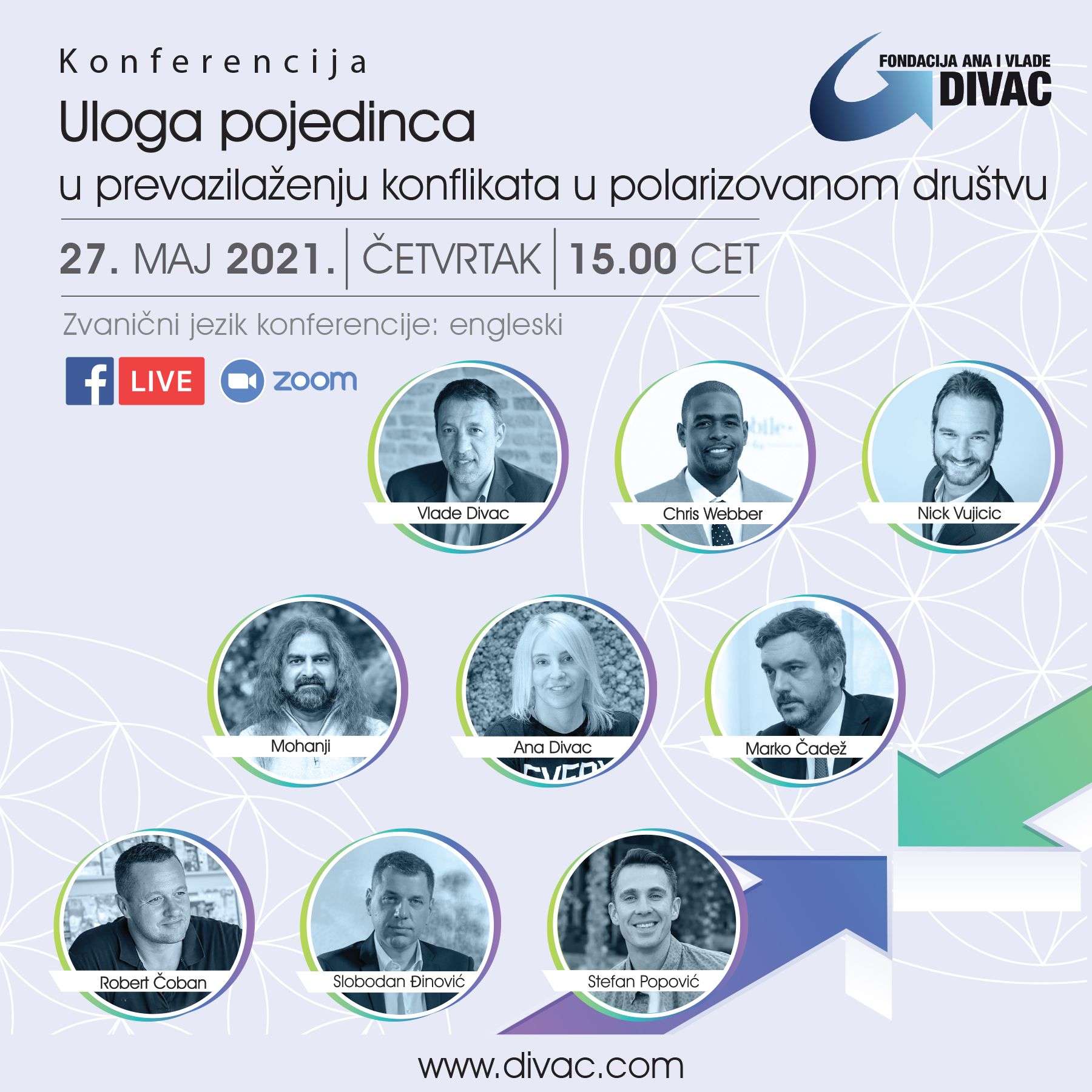 Fondacija Divac, Vlade Divac, Kris Veber i Nick Vujičić na konferenciji o problemu polarizacije društva