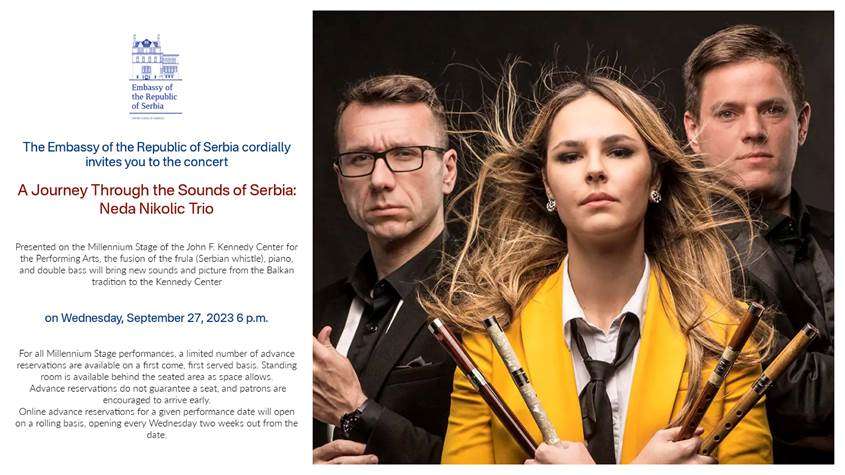 Koncert “Neda Nikolić Trio“ 27.septembra 2023. u 18 sati u Kenedi centru
