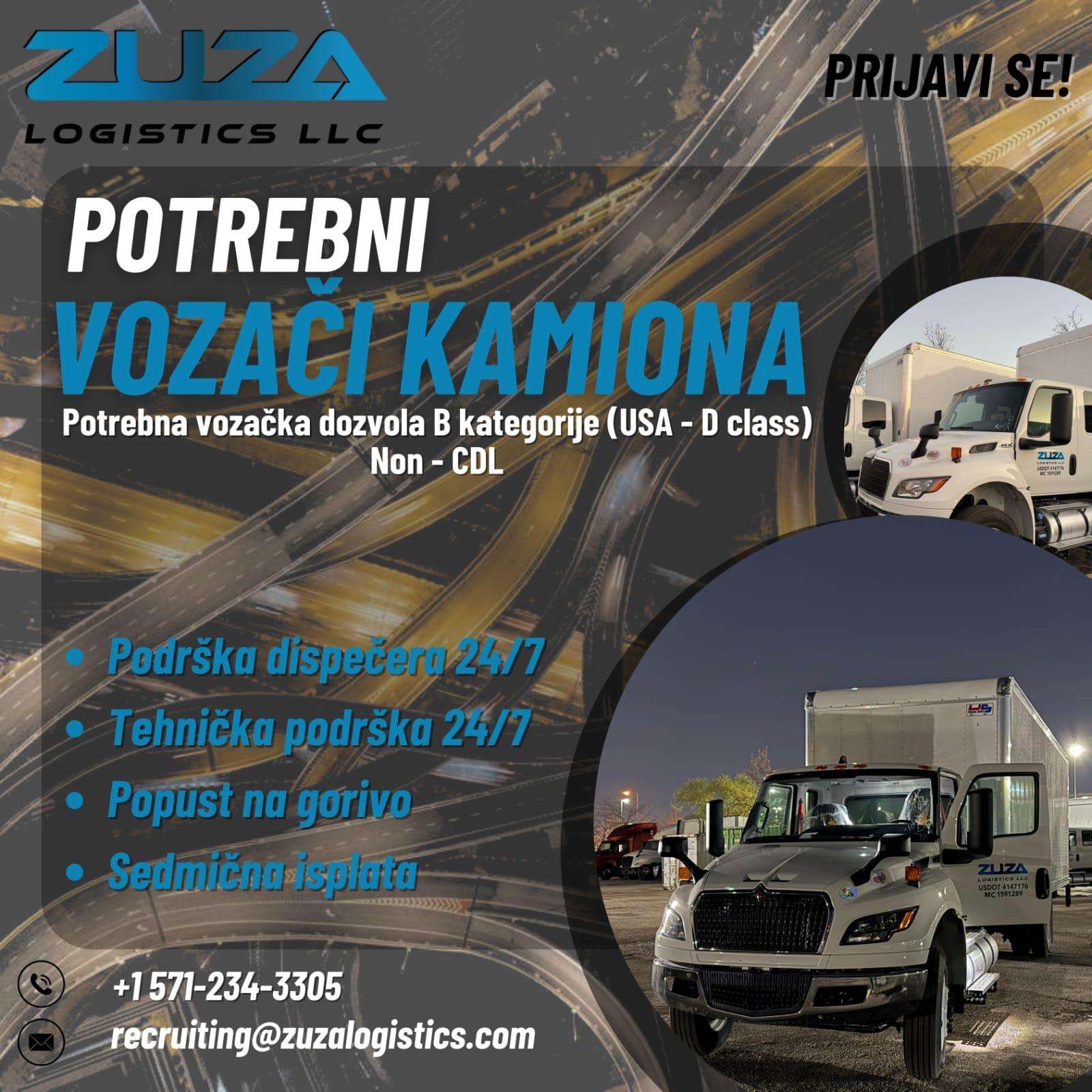 Zuza Logistics LLC - Tražimo nove vozače za BOX kamione - Chicago Glasnik
