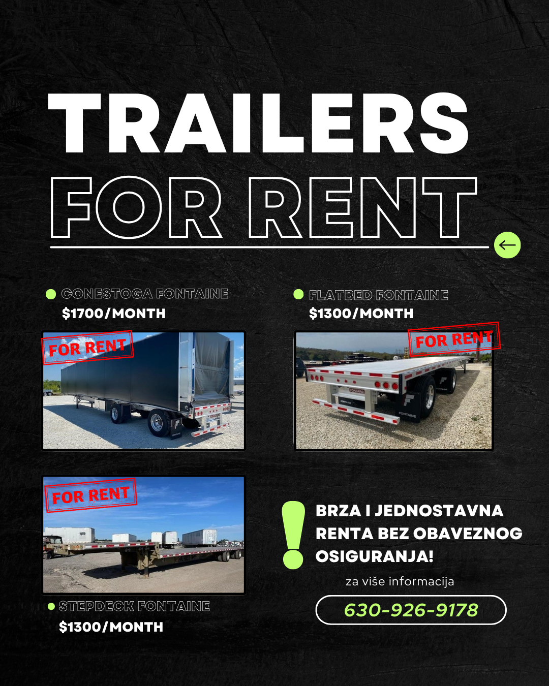 Iznajmite prikolicu odmah – Nudimo Flatbed, Conestoga i Step Deck prikolice po najboljim cenama - Chicago Glasnik