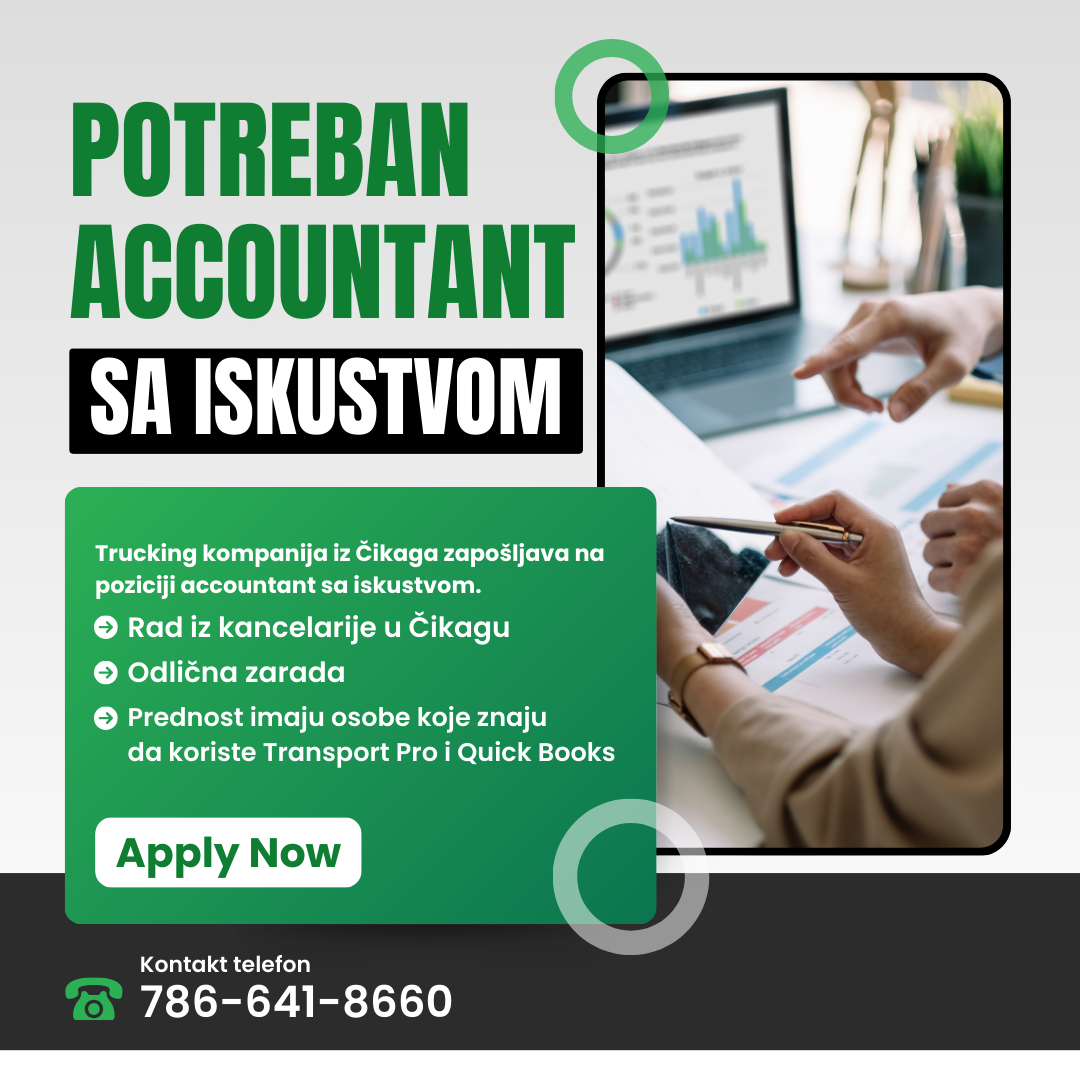 Trucking kompanija iz Čikaga zapošljava accountanta sa iskustvom - Chicago Glasnik