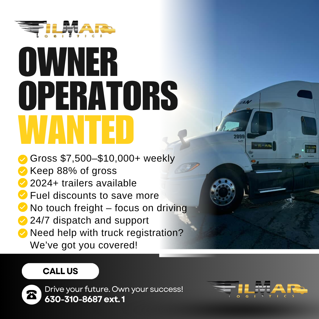 OWNER OPERATORS WANTED - Join Filmar Logistics - Chicago Glasnik
