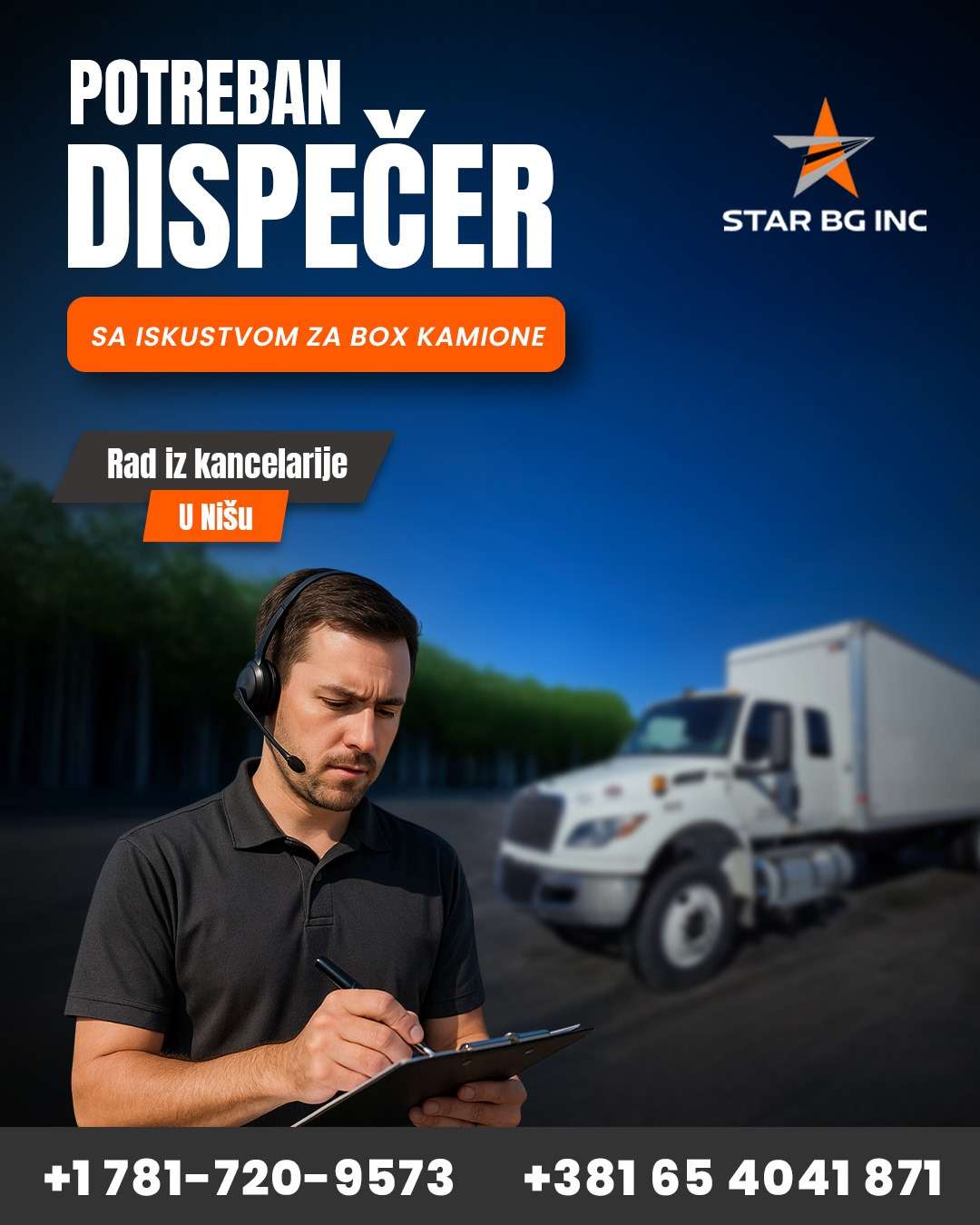 STAR BG traži iskusnog dispečera za Box Truck - rad iz kancelarije u Nišu - Chicago Glasnik