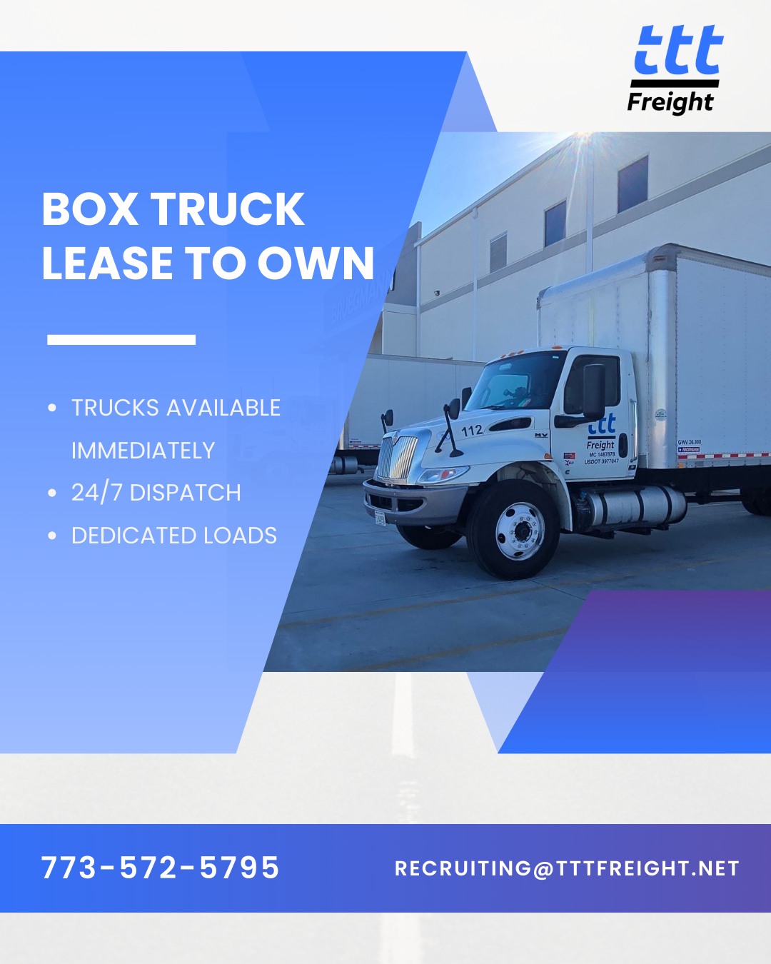 Box Truck Lease to Own at TTT Freight