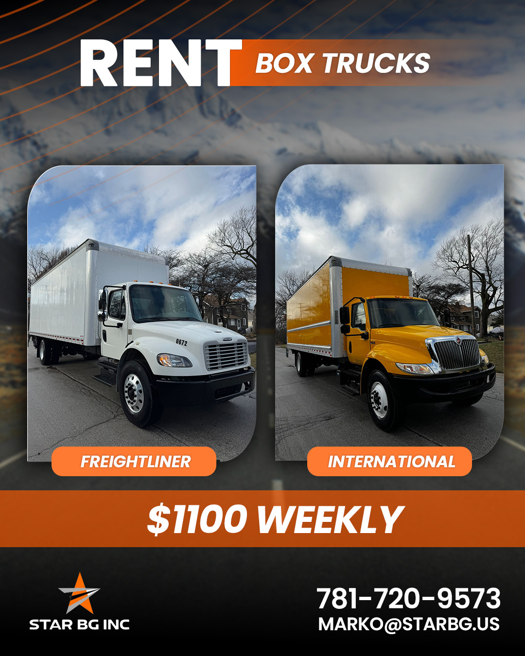 Rent Box Trucks at Star BG -  Only $1100 Weekly!