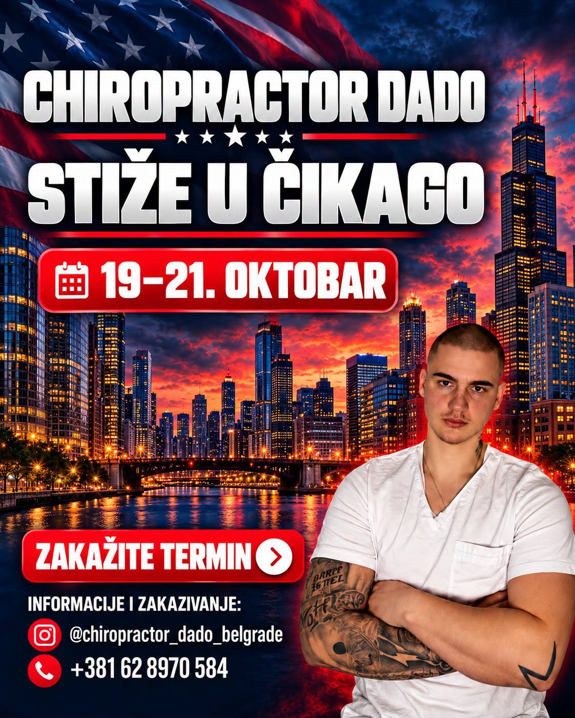 CHIROPRACTOR DADO STIŽE U ČIKAGO Od 19. do 21. oktobra