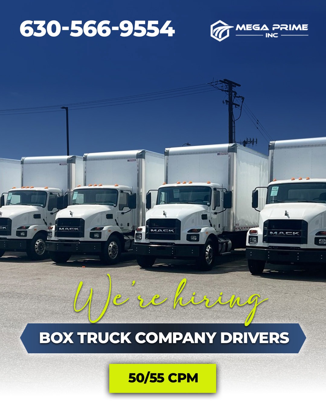 Now Hiring Box Truck Company Drivers – Earn 50–55 CPM!
