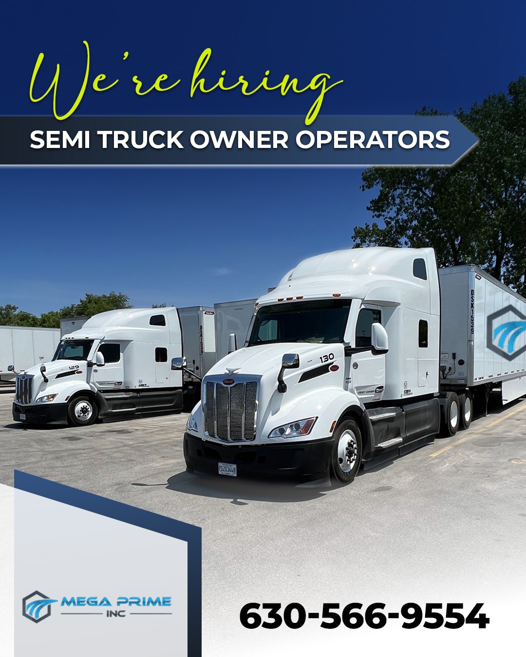 Grow Your Business With Mega Prime - Owner Operators Wanted