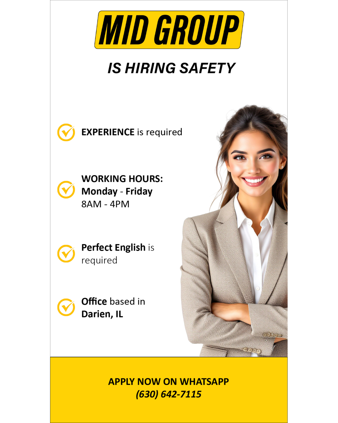 MID GROUP Is Hiring – Safety Position (Darien, IL)