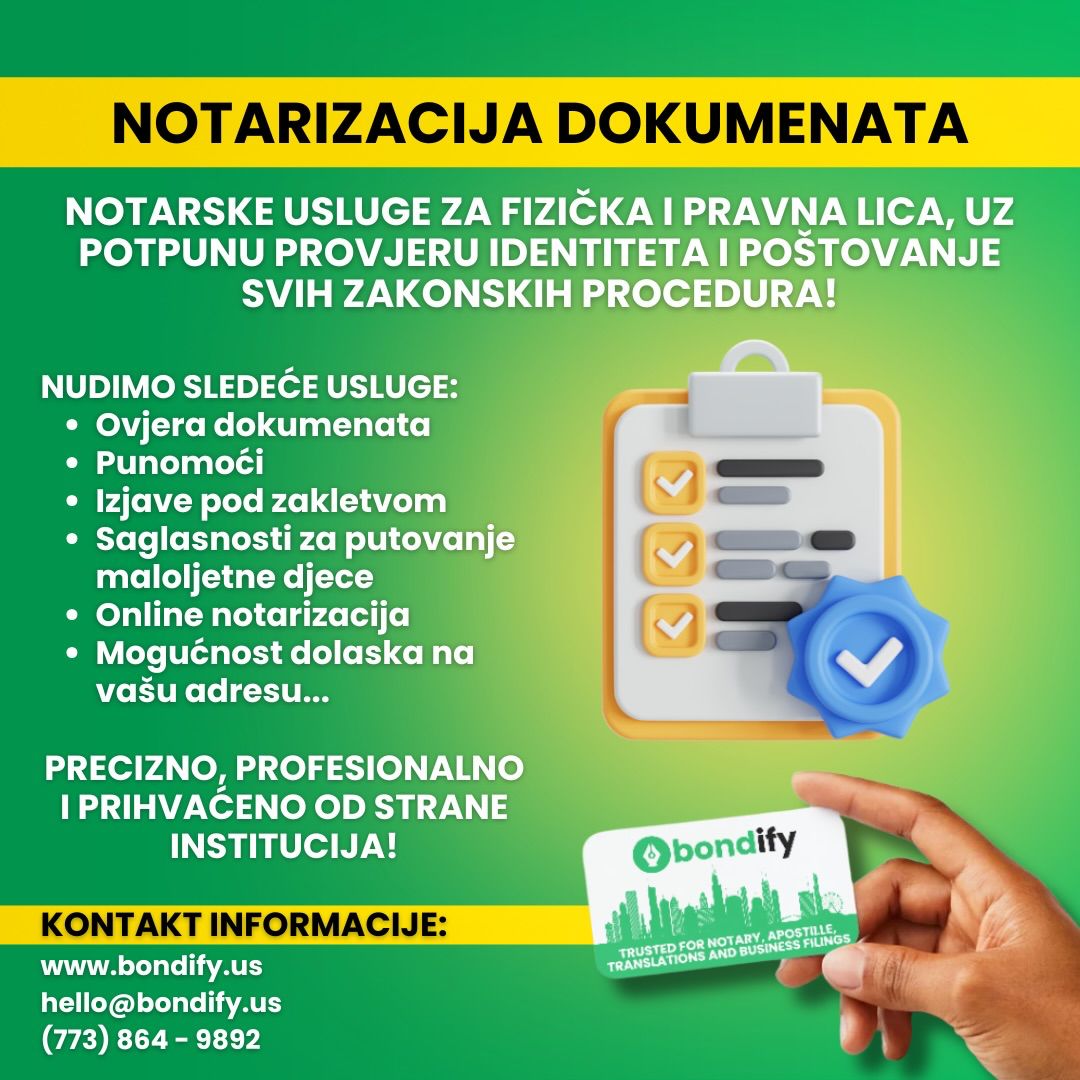 Bondify LLC – Vaš pouzdan notar u Chicagu