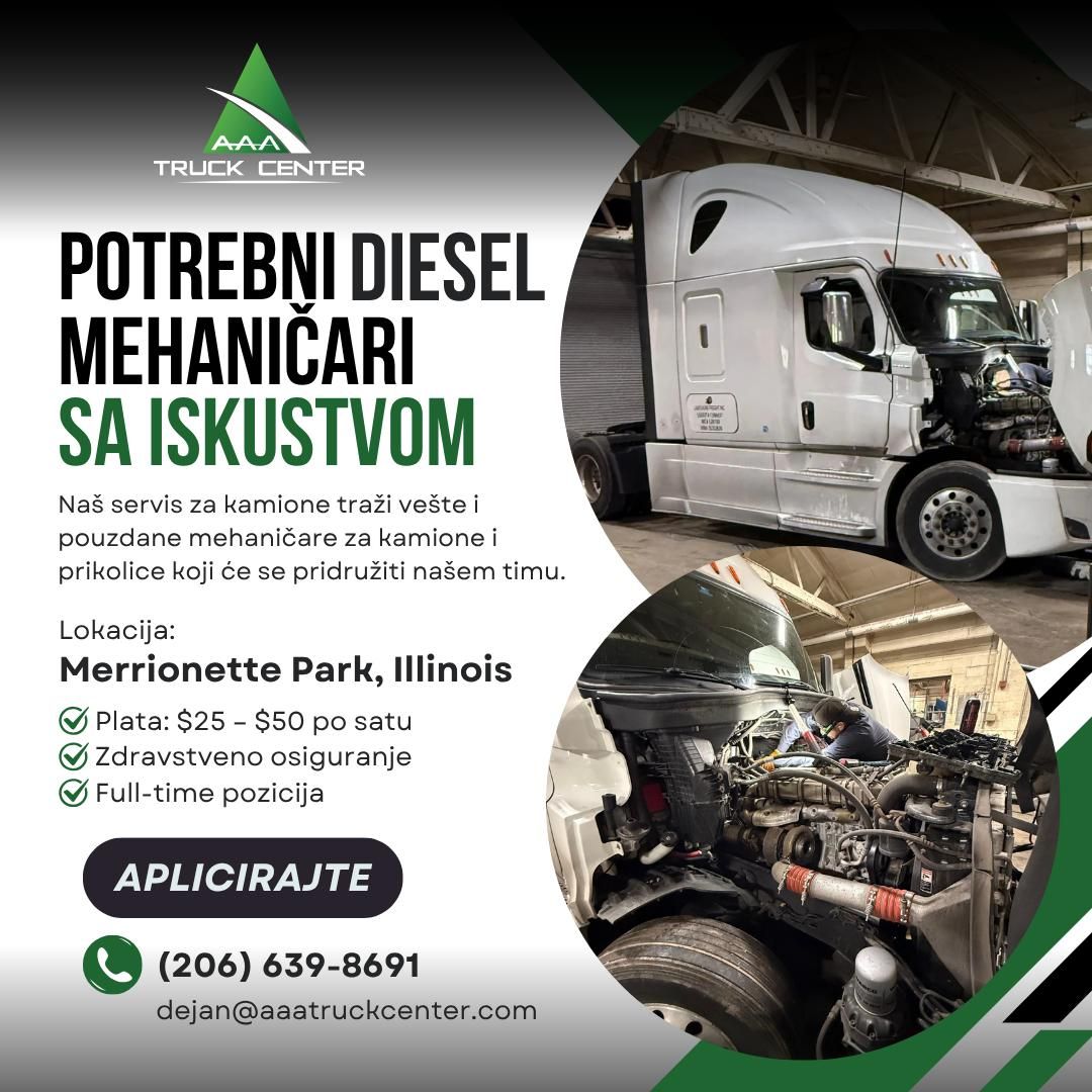 AAA Truck Center zapošljava iskusne mehaničare za kamione i prikolice